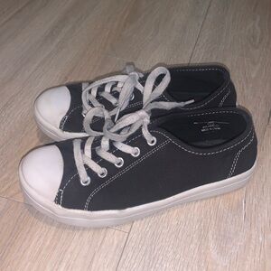 Soda black canvas lace up casual shoes